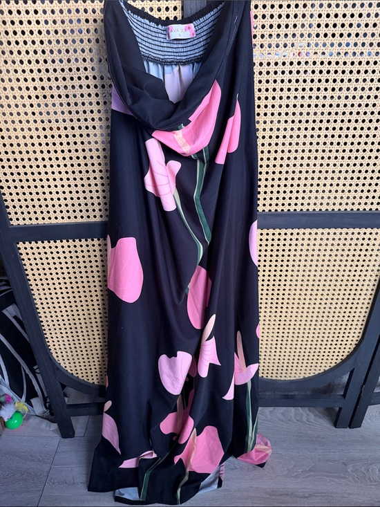 Fighting Eel Dresses & Skirts - Fighting Eel Cupid Anthurium Black Maxi Dress with Pink Floral Print